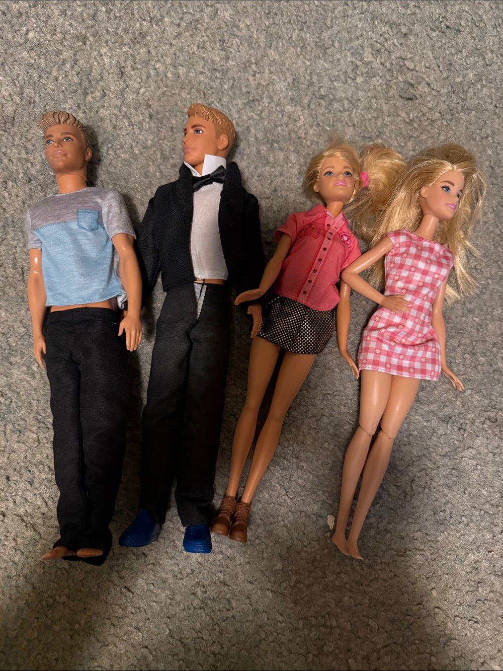 Barbie Dolls Lot with Pink Gingham Dress & Black Tuxedo
